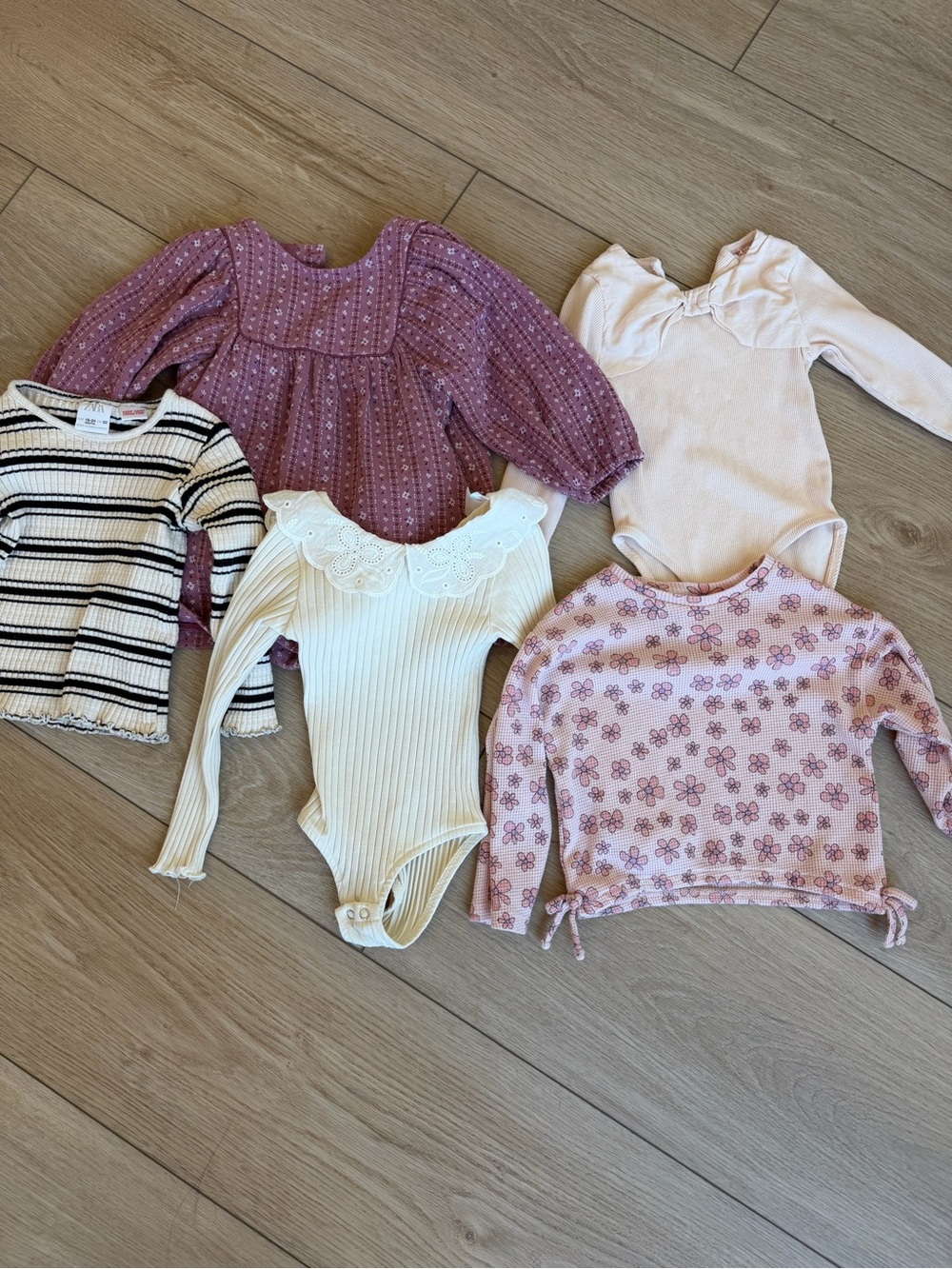 Zara Toddler Girls bundle Mix — Purple, Cream, Pink & Black Casual Tops